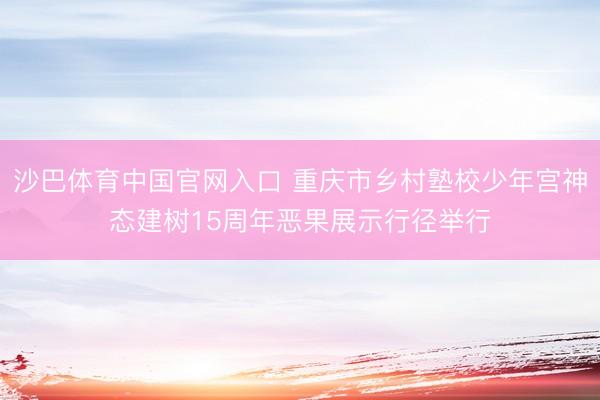 沙巴体育中国官网入口 重庆市乡村塾校少年宫神态建树15周年恶果展示行径举行