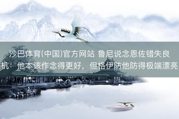 沙巴体育(中国)官方网站 鲁尼说念恩佐错失良机：他本该作念得更好，但格伊防他防得极端漂亮