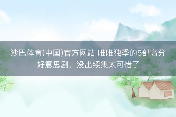 沙巴体育(中国)官方网站 唯唯独季的5部高分好意思剧,没出续集太可惜了